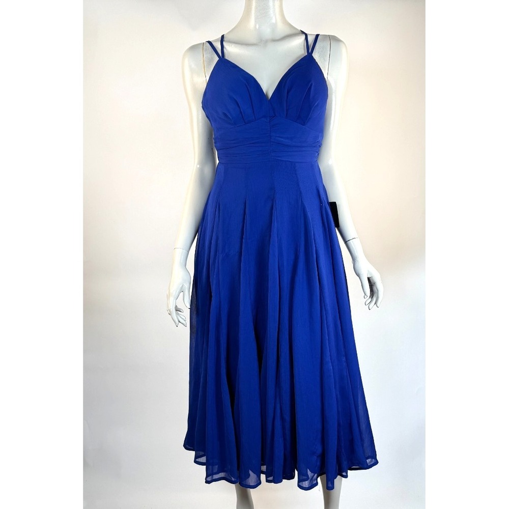 Lulus Vivacious Aura Chiffon Dress Women M NWT Strappy Backless Lined ZipClosure